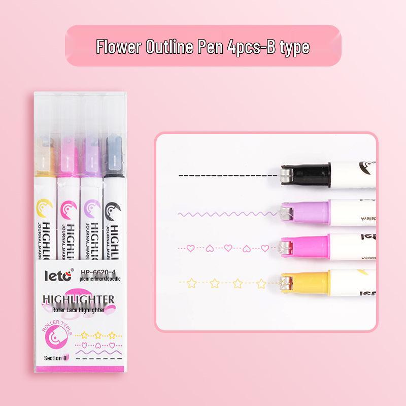 

Ручка-контур с 8 цветами и цветочным узором для ведения дневника и скрапбукинга