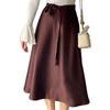New Spring and Summer Women's Casual Daily Elegant Commuting Solid Color Long Skirt
