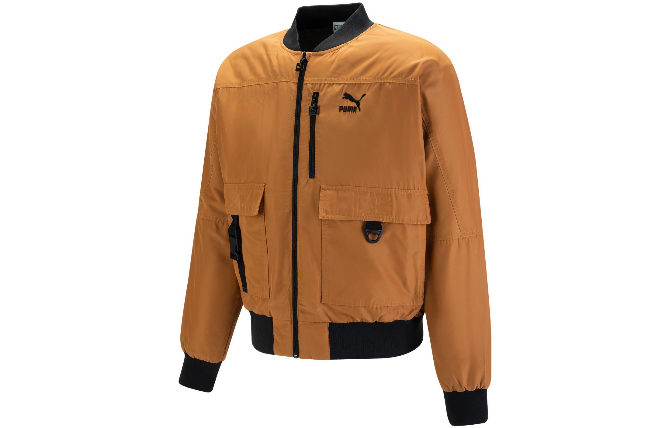PUMA Jackets Men s Beige Yellow Stand Collar Moderate 535584-74 XXL