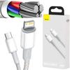 USB-C / Lightning iPhone Cable Baseus Cafule CATLGD-02 1m 20W PD Quick Charging WHITE WITH BRAID