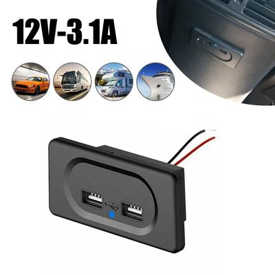 1Pc Universal Car Dual Usb Charger Socket 12v for Motorcycle Auto Truck Atv Boat Car Rv Bus Power Adapter Outlet Car Accessories