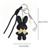Yogodlns Lovely Bunny Cartoon PU Leather Pendant  Cute Bag Accessories Girl Woman Gift Key Chains