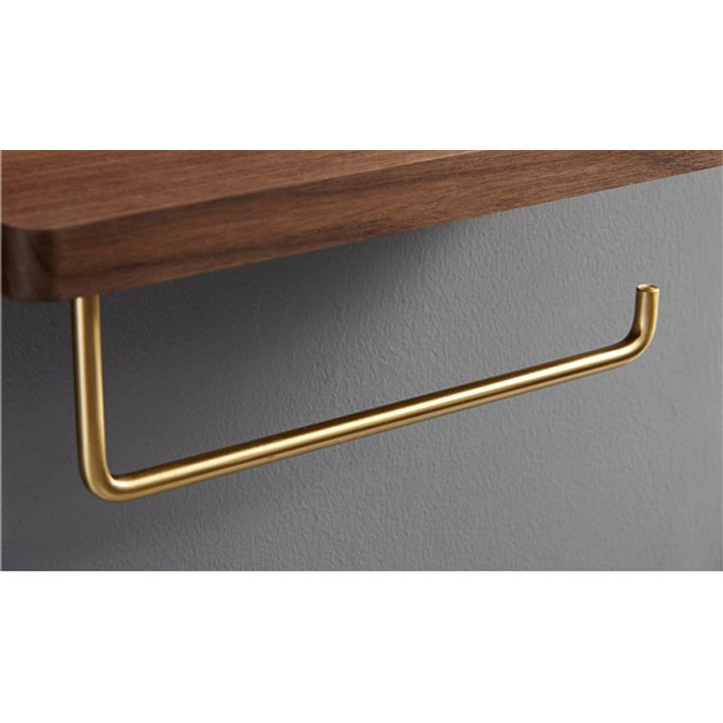Toilet Roll Holder Brass Wood Napkin Holder Tissue Box Toilet Paper Holders Home Wall-mounted Storage Rack Paper Towel Holder