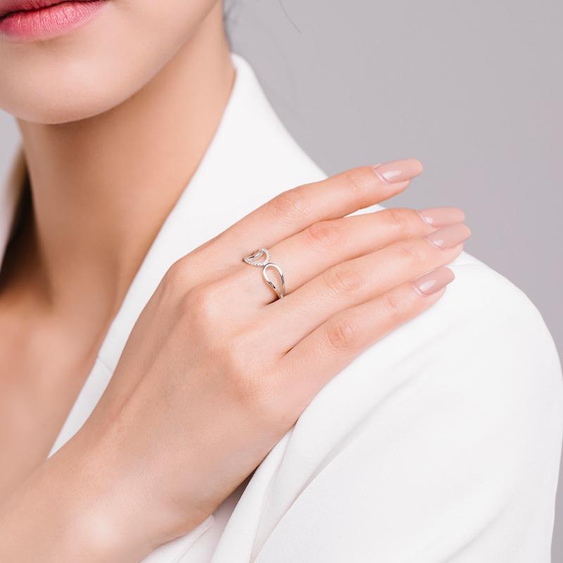 MODIAN Inel cu design geometric din argint Linia de argint sterling 925 Inele CZ clare pentru femei Bijuterii pentru nunta