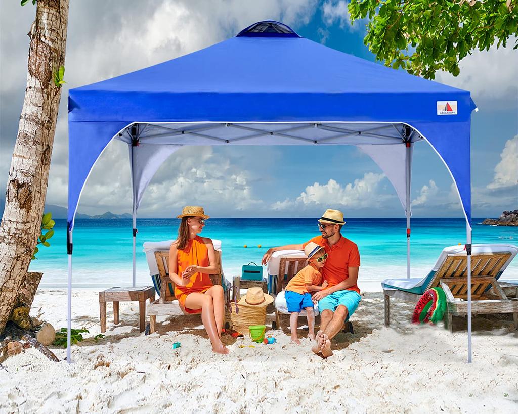 ABCCANOPY Tarp Tent One Touch 3 Level Adjustment Ventilation Ceiling 2m2.5m5m Outdoor Easy Large Tarp Tent with Caster Bag High Water Pressure Heat