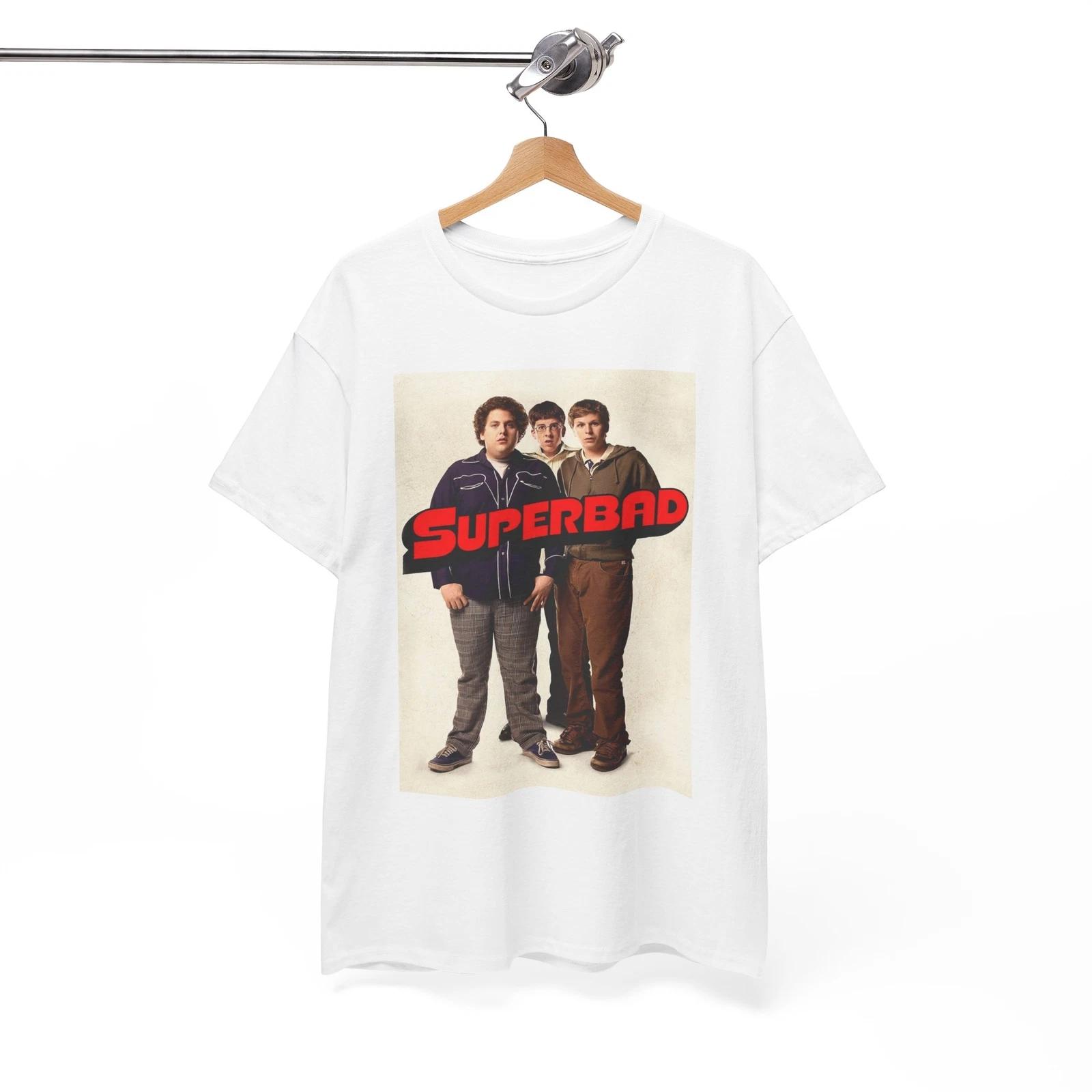 Superbad Movie Poster Tshirt Retro Comedy Mclovin Funny Unisex Heavy Cotton Tee 4XL