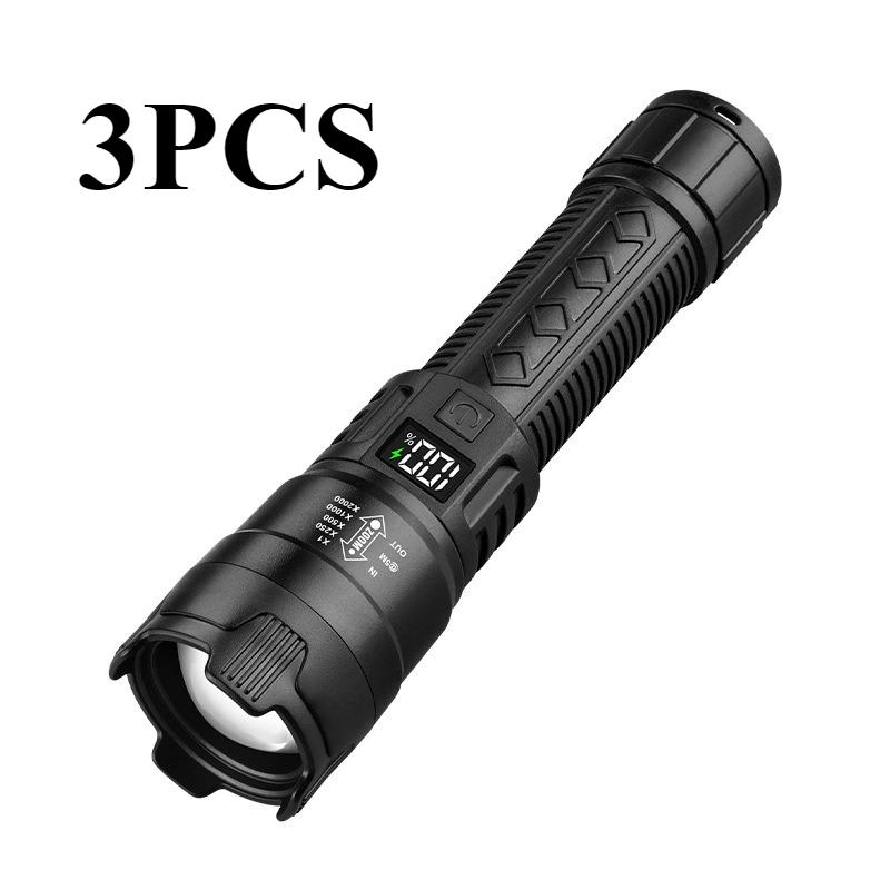 Ultrakraftig Oppladbar LED-Lommelykt med Justerbar Brennvidde og Lett Design, egnet for Utendørs Camping, fiske, fotturer, utforskning