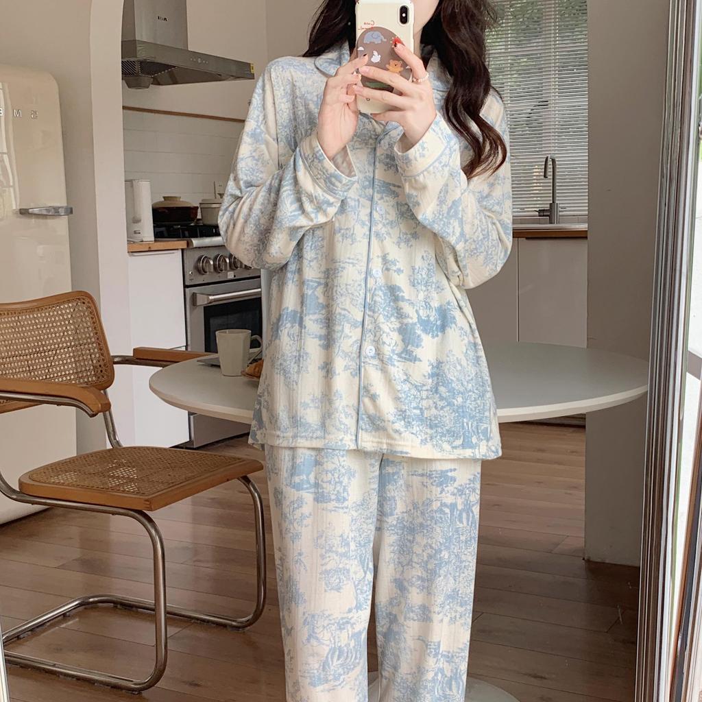 Women's French-Style Bunny Pajamas: Long-Sleeve, Spring/Autumn, Casual & High-End Home Suit