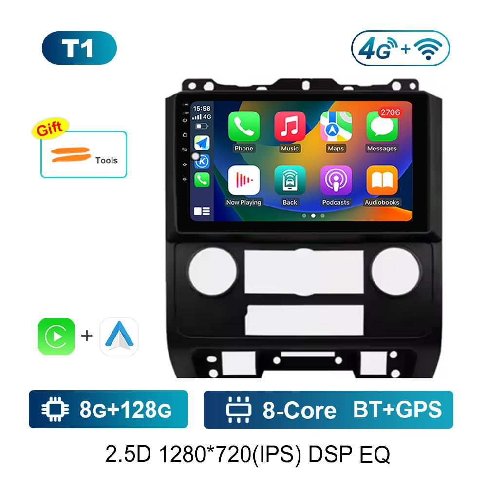 9 '' Car Video Multimedia Player DSP Stereo for Ford Escape 2007 - 2012 Carplay Android OS WiFi GPS 4G Bluetooth Split Screen