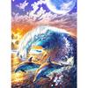 5D DIY Diamond Painting Full Round Animal Dolphin Diamond Embroidery Painting Cross Stitch Kit Home Decoration Rhinestone Gift