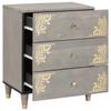 Nightstand with Drawers Gray 50 x 33 x 62 cm Solid Mango Wood
