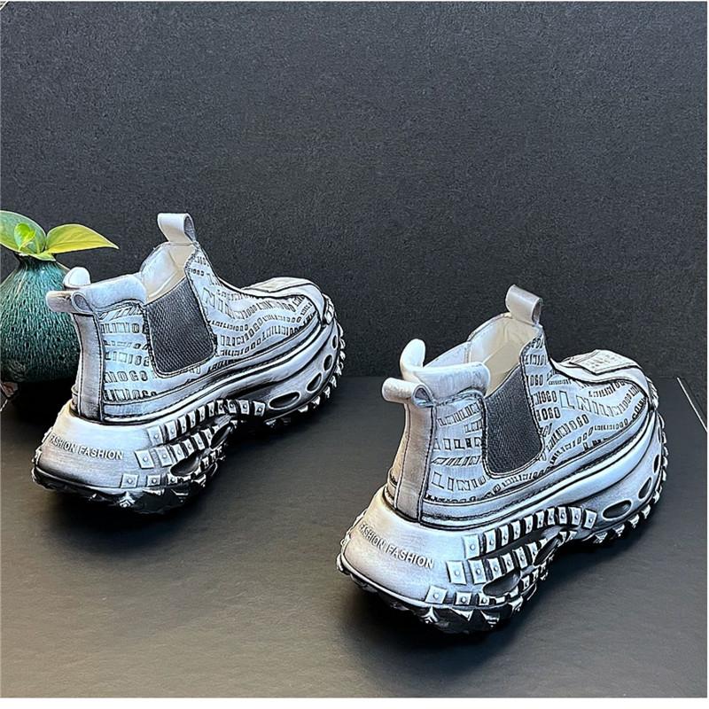 Fashion Vintage Fashion New Designer High Tops Men's Text Causal Shoes Flats Moccasins Walking Sneakers  Zapatillas Hombre Ankle Boots