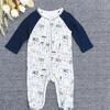 Infant Boys' Cotton Long-Sleeve Footed Romper - Comfortable, Breathable, Full-Opening Design