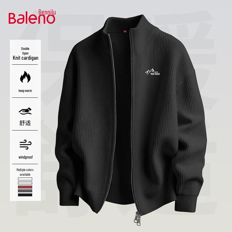 Baleno Men s Stand Collar Double Zipper Sweater 3XL