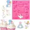One Silly Goose Birthday Fondant Molds Funny Silly Goose Silicone Molds Chocolate Candy Mould for Kitchen Crafts Baking First Birthday Baby Shower