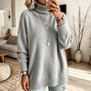 Women's Color Mock Neck Pullover Sweater Casual Knit Top for Everyday Wear