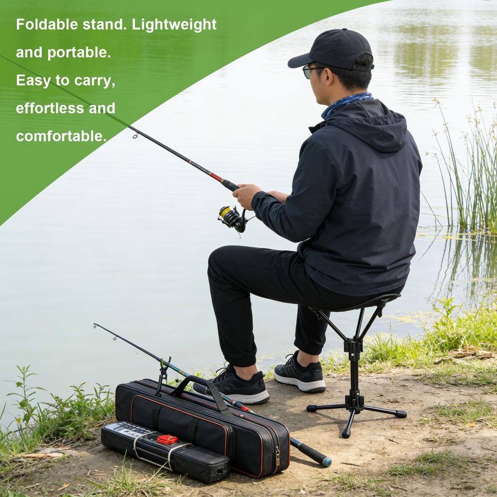 Portable Outdoor Folding Stool Oxford Cloth Aluminum Alloy Telescoping Folding Stool for Camping Queuing Fishing
