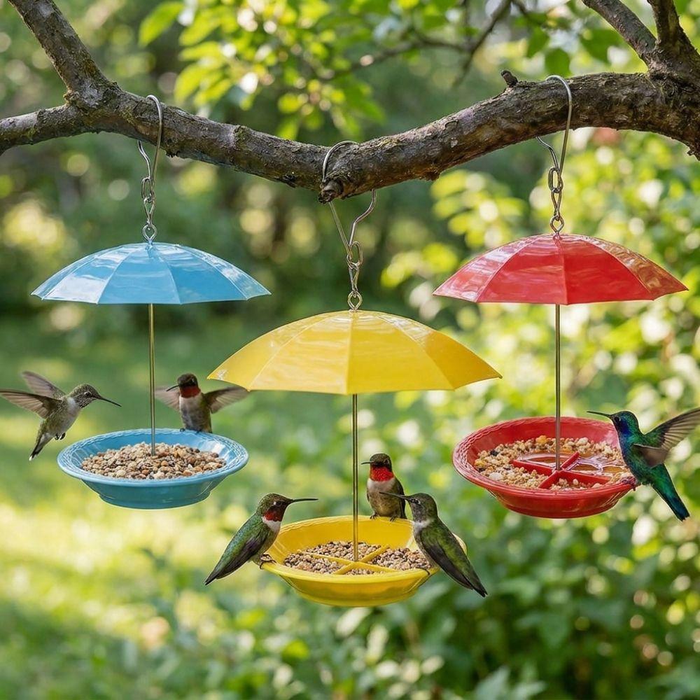 UV-Schutzschirm Vogelfutterspender Eichhörnchen-sicher Wetterfest Hängender Vogelfutterspender Rostbeständig Schneesicher