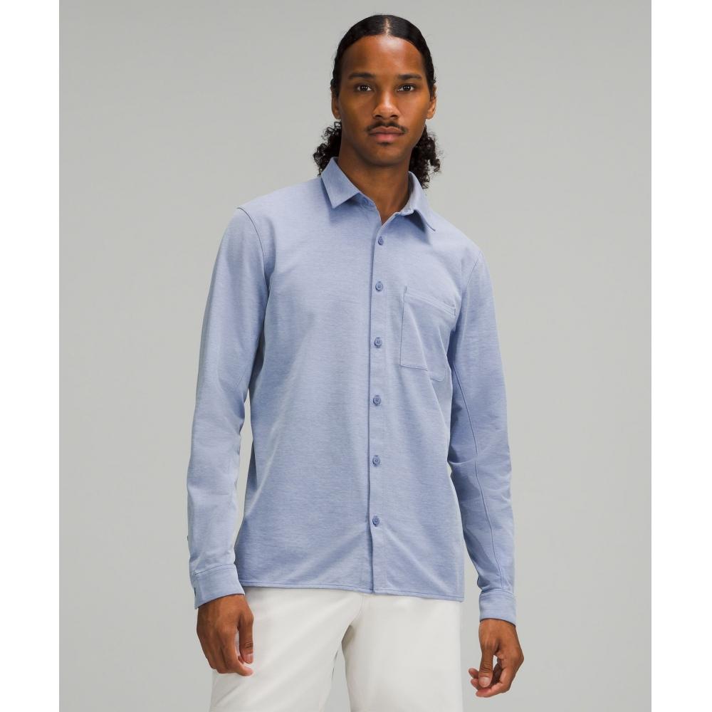 

Lululemon Commission Long Sleeve Shirt Pocket Harbor Blue White XS