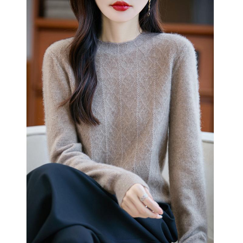 Dámský kašmírový svetr Kašmír Qinghe 30% kašmír 70% vlna podzimní a zimní pulovr hřejivý a módní