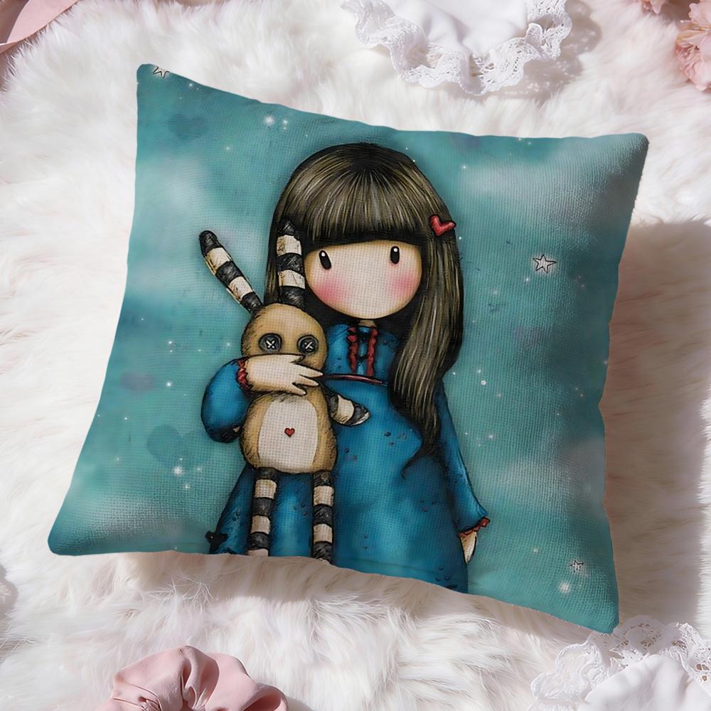 Cartoon S-Santoro Gorjuss Cushion Cover Premium Comfort Reversible Pillow Cove -Two in One Design for Any Room & Car Interior