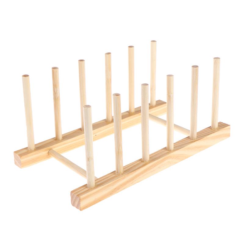 Functional Wooden Dish Drainer Rack Perfect for Organizing Plates and Lids in Small Kitchens