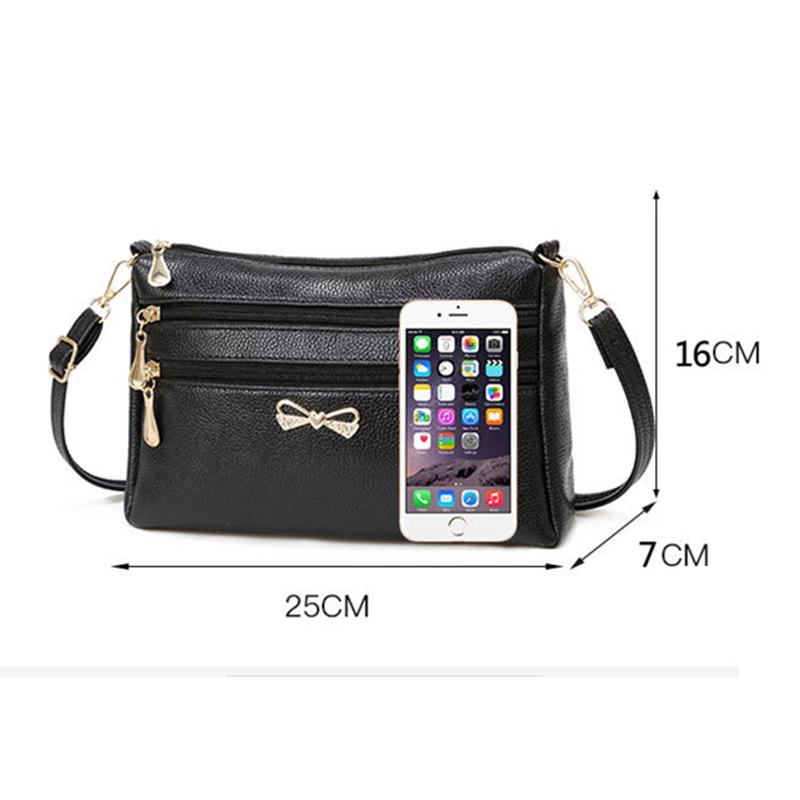 Bolsa feminina de couro PU de cor sólida pequena bolsa de ombro Bowknot Design crossbody de alta qualidade Bolsa