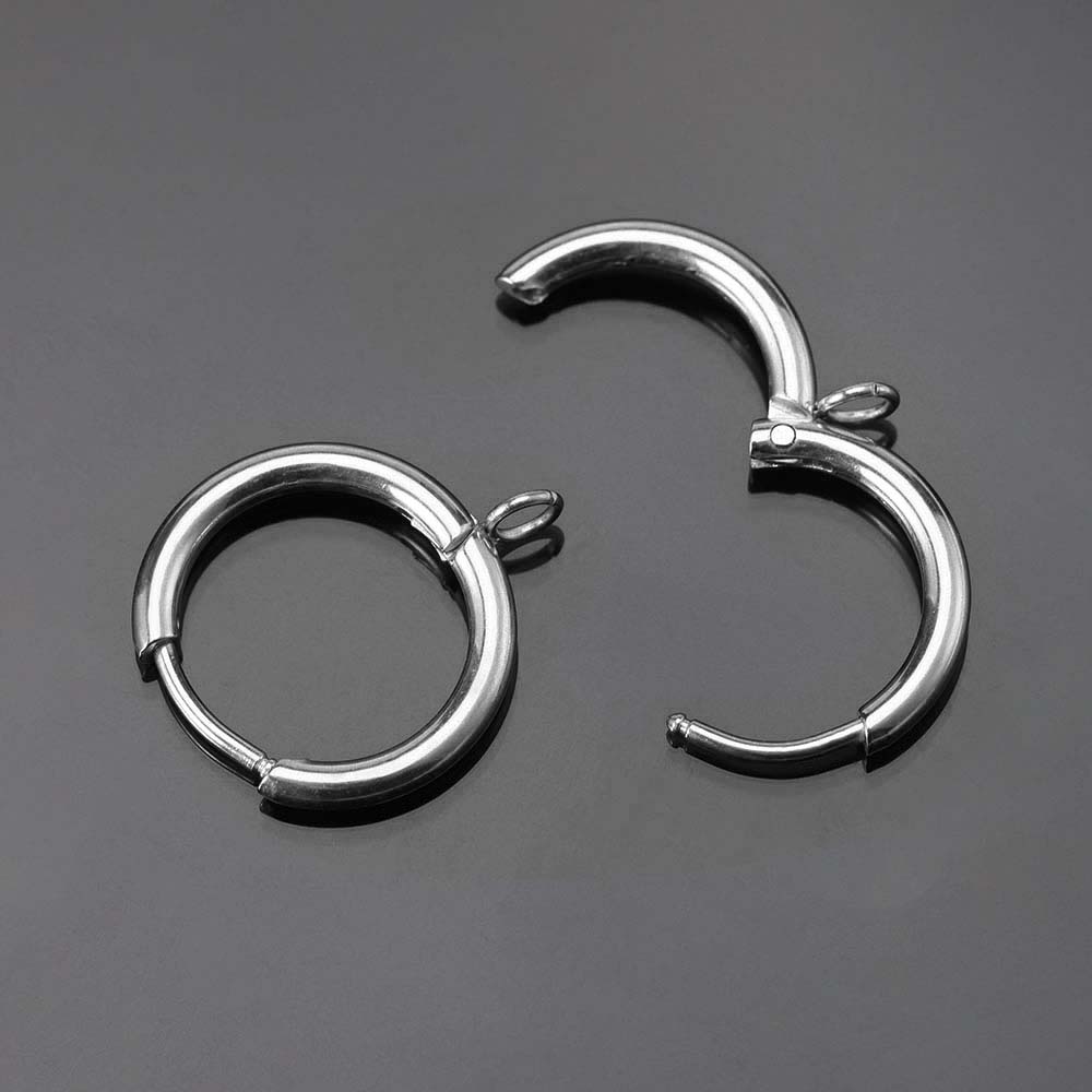 

MINGXUAN 10pcs Gold Stainless Steel Earring Hook with Loop Ear Post Jump Ring French Earrings Earwire for Jewelry Making DIY Outer 16mm
