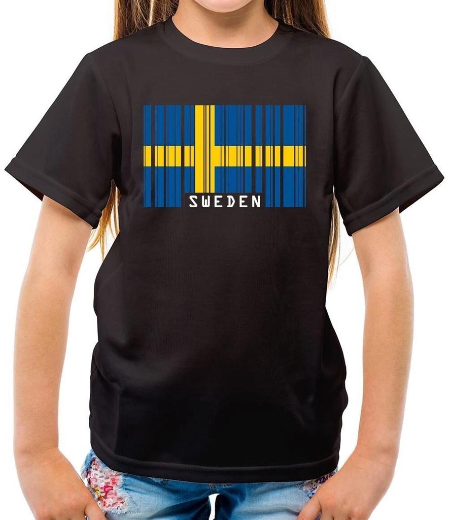 Sweden Barcode Flag - Kids T-Shirt - Swede Swedish Flags Stockholm Country
