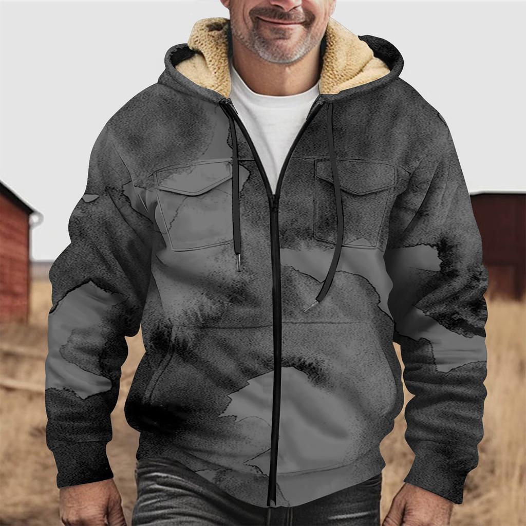 Men's Thickened Button Double Pocket Jacket With Pocket Insert Cotton Jacket