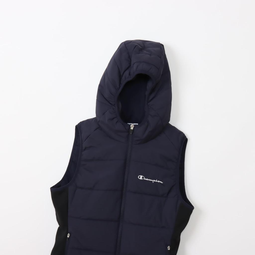 Outerwear Stretch Thermal Windproof Water Repellent Script Logo Zip Vest Golf Navy [Champion] Women's CW-AG606