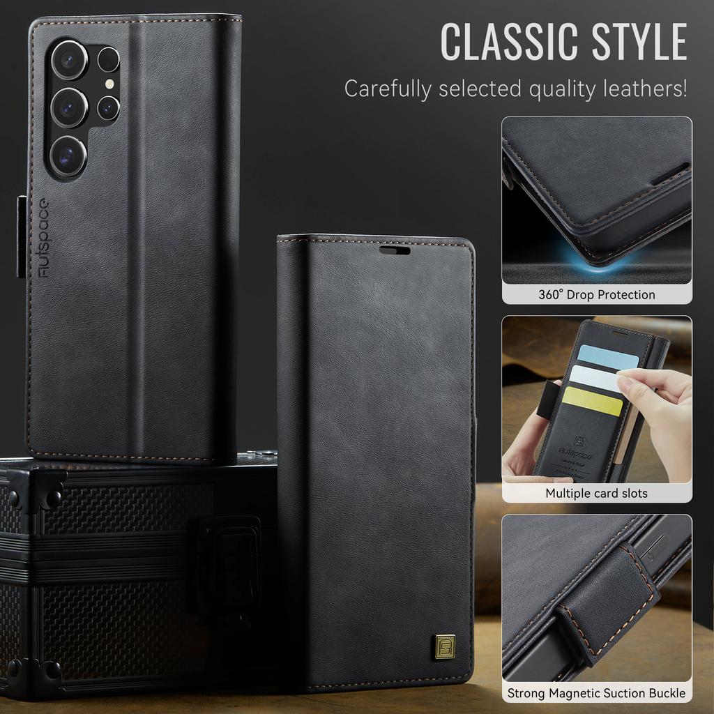 Für Samsung Galaxy S25 Serie.für Samsung S25, S25+, S25 FE, S25 Ultra, S25 Edge Brieftaschenkoffer mit Kartenfächern & Aufsteller, 360° Schutz Lederhülle