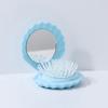 Foldable Shell Shape Comb Travel Hair Brush with Mirror Compact Hair Comb Folding Pocket Hair Brush Hair Styling Tools