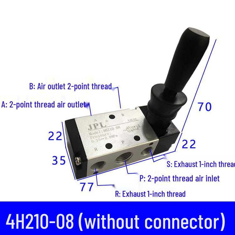 Pneumatic Hand Valve 4H210-08: Two-Position, Five-Way Control for Engraving Machine Tool