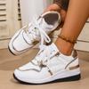 Fashion White Wedge Heel Sneakers Women Lace Up Lightweight Running Shoes Woman Comfort Low Top Casual Sports Shoes Plus Size 44