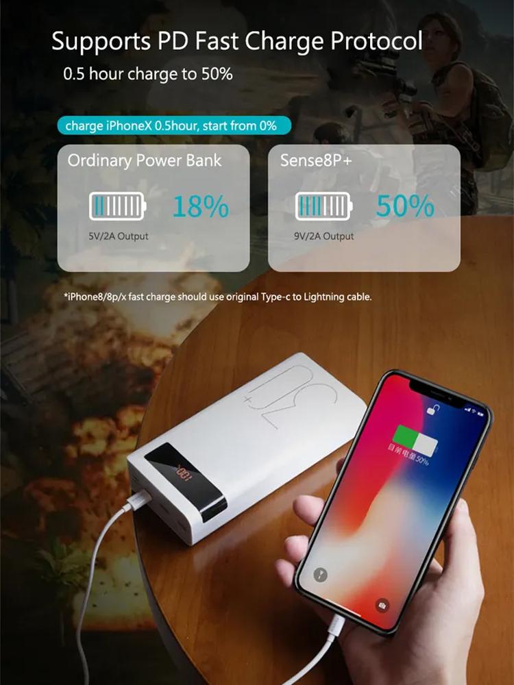 30000 mAh large capacity mobile power bank suitable for Huawei iPhone fast charging universal power bank