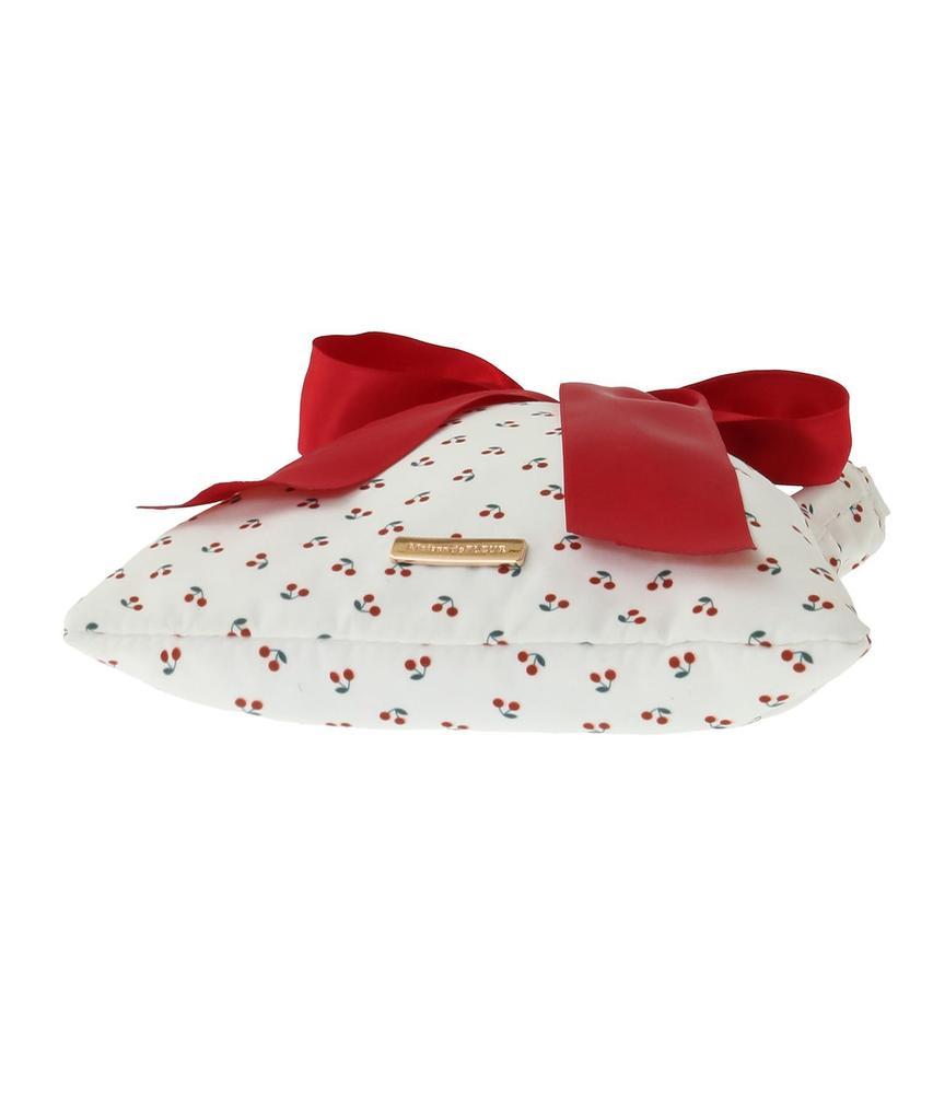 Maison De Fleur Cherry Print Mini Ribbon 2-Way Bag, Ivory, Size F, PouchDrawstring Bag, 08000446300