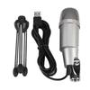 DC5V USB Condenser Microphone Online Voice Zinc Alloy Mic for Laptop  Computer Silver