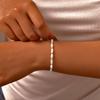 Women's White Shell Beaded Bracelet,Gold Color Stainless Steel Bracelets,Waterproof Charm Jewelry Gift