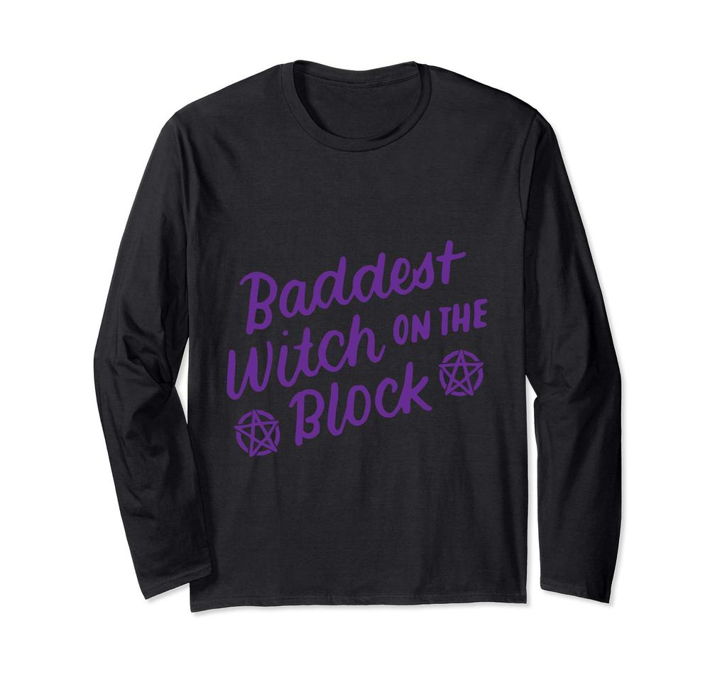 Funny Halloween Girl's Wickedest Witch On the Block Long Sleeve T-Shirt