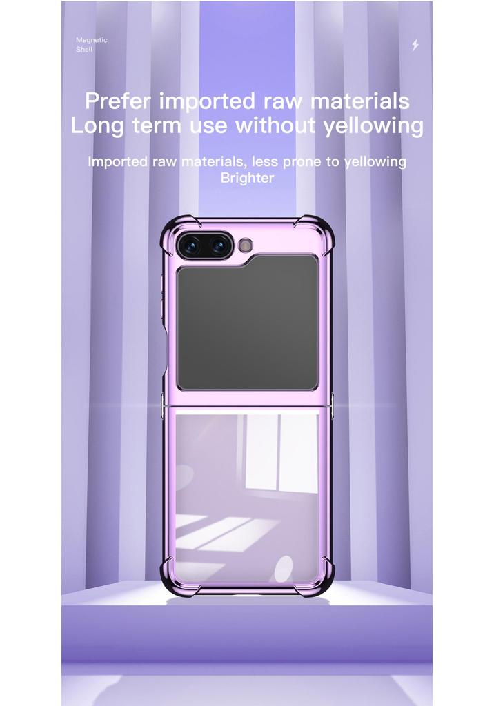 Kompatible Samsung Z Flip7 Galvanisierte Transparente Fallschutzhülle