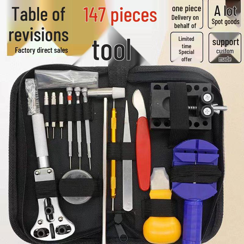 147-Piece Watch Repair Tool Set with Opener and Disassembly Kit