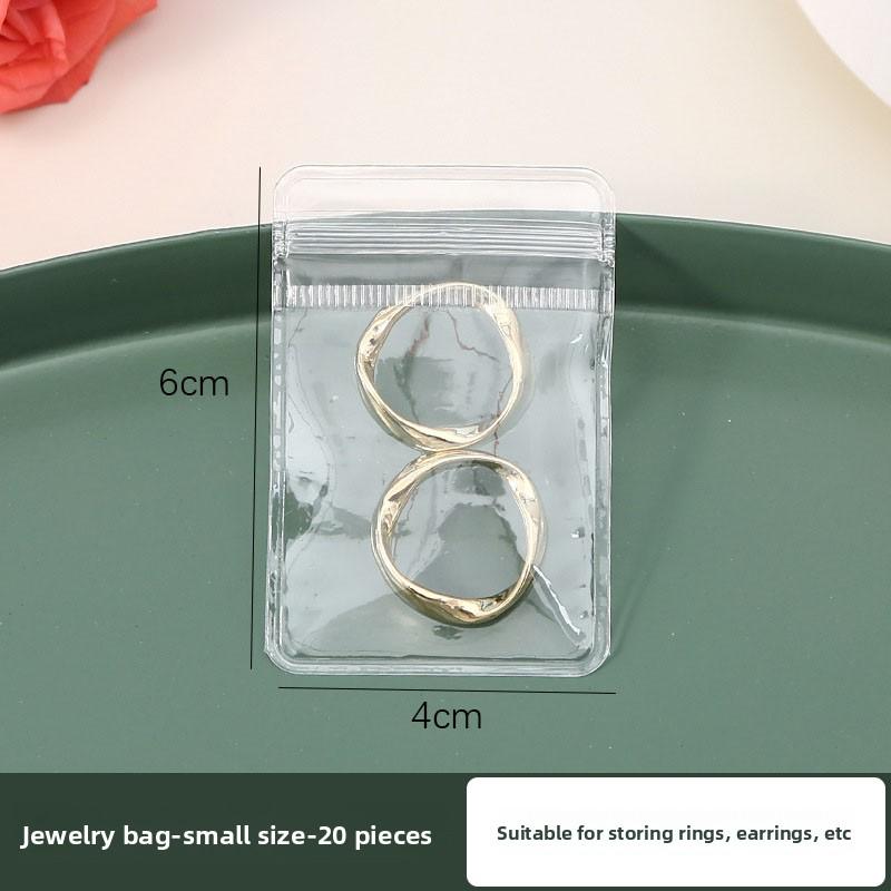 

Упаковка из 20 толстых ПВХ пакетов для ювелирных изделий - самозаклеивающийся прозрачный пакет для защиты от потускнения серег/ожерелий, защита на молнии