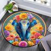 Elephant Round Area Rug,Carpet Rug for Living Room Bedroom Sofa Playroom Decor,Non-slip Floor Mat