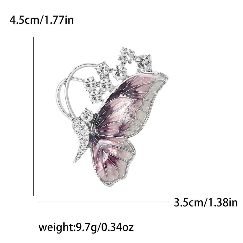 Emalje Sommerfugl Brosjer for Kvinner Unisex Rhinestone Insekt Pins Bankett Fest Ryggsekk Gaver Smykketilbehør