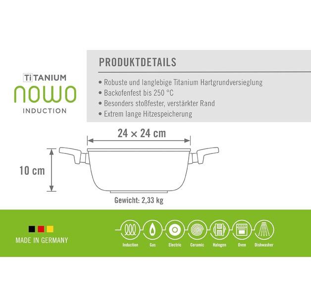 Woll Nowo Titanium Induction Roasting Pan 24×24 Cm 4 L (1024IL)