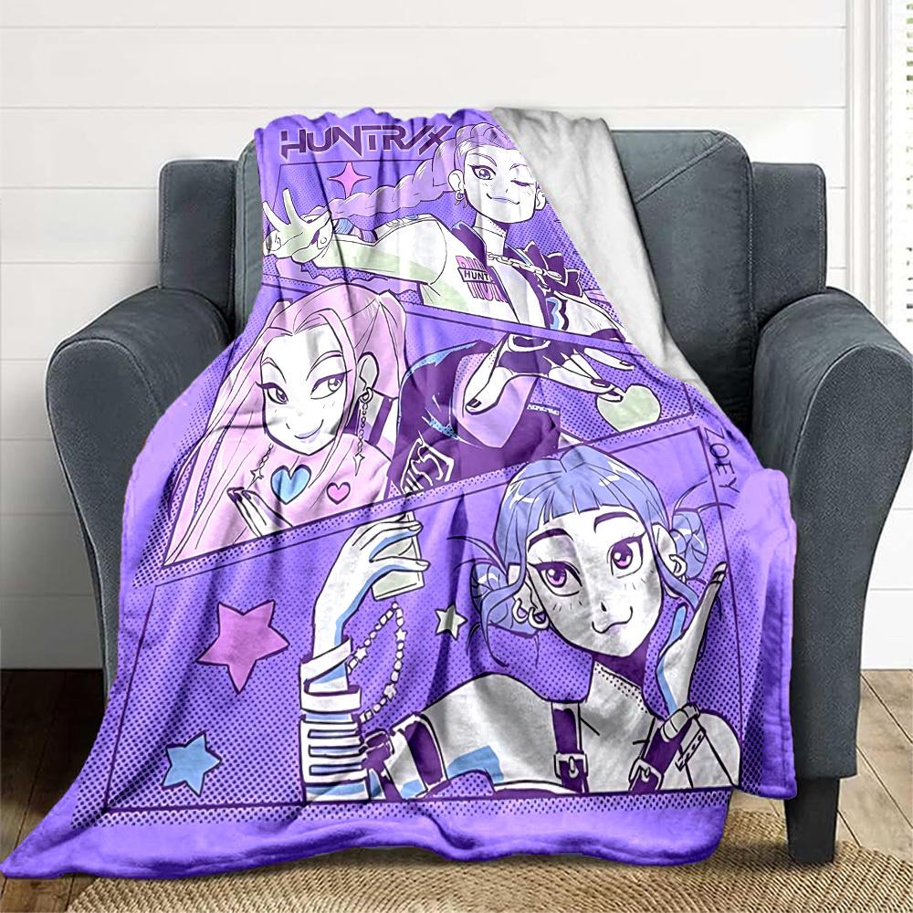1pc HunterX Soft Comfortable Blanket Digital Print, All Season Multipurpose Knit Fabric Bedding, Office, Sofa Home Decor Blanket