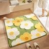 Tufting Square Bathroom Mat Floral Plants Bathmat Living Room Carpet Bedside Rug Soft Bedroom Floor Pad Aesthetic Home Decor