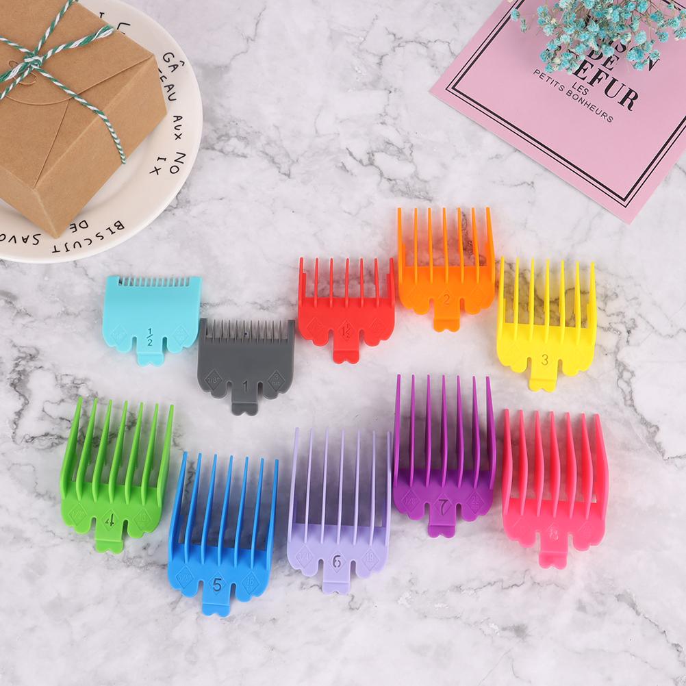 10Pcs Barber Shop Styling Comb Sets Clipper Hair Limit Comb Trimmer Attachment