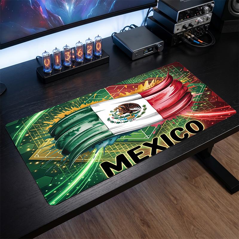 Mexico footbal Crest Mouse Pad, Extended Non Slip Rubber Desk Mat for Gaming Office Laptop Fan Gift